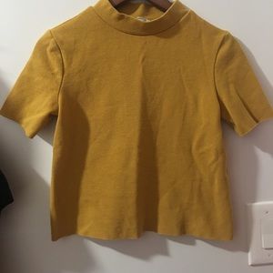 Zara Mock Neck Short Sleeve Top